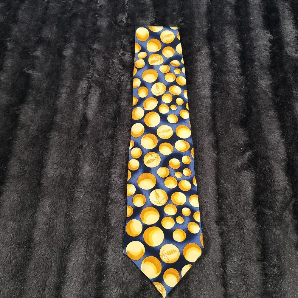 Grateful Dead Kings Marbles First Set Silk Tie Navy Gold Steal Your Face USA